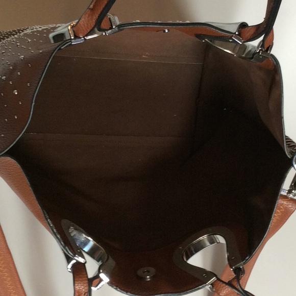 Rhinestone Covered Spacious Bag w/Double Straps - Picture 3 of 9